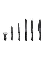 Jogo De Facas 6 Peças Preta Marmore