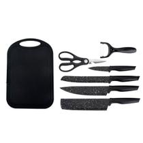 Jogo De Facas 7 Peças Preto Gourmet Antiaderente