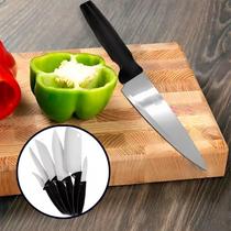 Jogo De Facas 9 Peças Faqueiro Plenus Aço Inox Chef Churrasco Cortar Premium Santoku Kitchen Sobremesa Utensílios