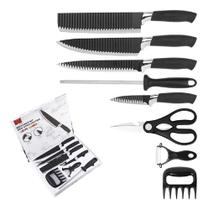 Jogo De Facas Chef Profissional 8 Pçs Cozinha Churrasco Inox