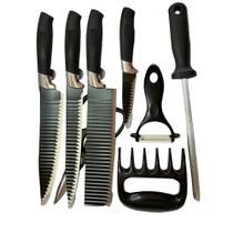 Jogo De Facas Chef Profissional 8 Pçs Cozinha Churrasco Top Jogo De Facas Chef Profissional 8 Pçs Cozinha Churrasco Top