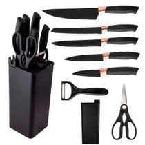 Jogo De Facas Churrasco Cozinha 8 Peças Aço Inox Cor Preto - Clink Jogo De Facas Churrasco Cozinha 8 Peças Aço Inox Cor Preto - Clink