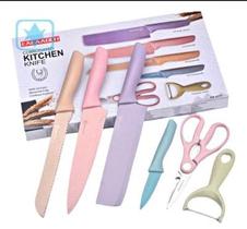 Jogo De Facas Colorida Candy Color Inox - 6 Peças