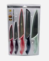 Jogo de Facas Coloridas em Aço Inox 5 Peças Ideal para Cozinha Doméstica Jogo de Facas Coloridas em Aço Inox 5 Peças Ideal para Cozinha Doméstica