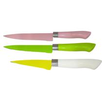Jogo De Facas Coloridas Inox Kit 3 Peças Para Cozinha Jogo De Facas Coloridas Inox Kit 3 Peças Para Cozinha