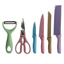 Jogo de Facas Colorido Kit com 6 Peças Beleza e Precisão para Sua Cozinha