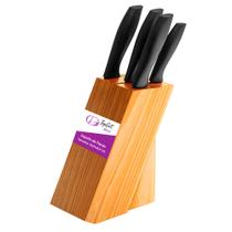 Jogo de Facas com 5 Peças e Cepo Organizador Olímpia TopGet Jogo de Facas com 5 Peças e Cepo Organizador Olímpia TopGet