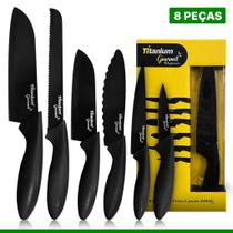 Jogo De Facas Com 6 Peças Preto Prime 06895 Titanium