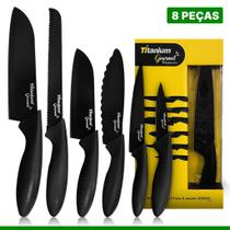 Jogo De Facas Com 6 Peças Prime 06895 Titanium Cor: Preto