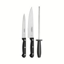 Jogo de Facas com Chaira Tramontina Ultracorte com Lâminas em Aço Inox