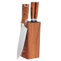 Jogo De Facas Conjunto Cozinha Churrasco Inox Cepo Suporte