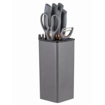 Jogo de Facas Cozinha com Cepo e Utensílios 8 Pçs Dolce Home Jogo de Facas Cozinha com Cepo e Utensílios 8 Pçs Dolce Home