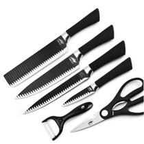 Jogo De Facas Cozinha Com Descascador - 6 Pecas - Sharp Kniv Jogo De Facas Cozinha Com Descascador - 6 Pecas - Sharp Kniv