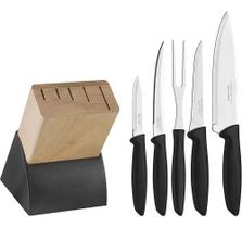 Jogo De Facas Cozinha Tramontina Gourmet 6 Peças Plenus com Suporte