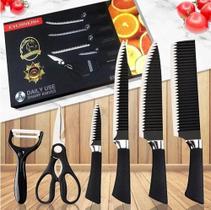 Jogo de Facas de Corte Fino Santoku em Aço Inoxidavel 6 peças