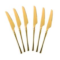 Jogo de Facas de Mesa Gold Inox 22,8 x 2cm 6 Peças - D1063 - DOLCE HOME Jogo de Facas de Mesa Gold Inox 22,8 x 2cm 6 Peças - D1063 - DOLCE HOME