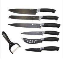 Jogo de Facas Faqueiro Aco Inox 7 Pecas - Antiaderente Elite