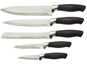 Jogo de Facas Hauskraft com Cepo Black - 5 Peças Jogo de Facas Hauskraft com Cepo Black - 5 Peças