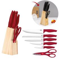 Jogo De Facas Inox 7 Peças Com Suporte Cepo Cross - Brinox
