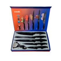 Jogo De Facas Kit 6 Peças Conjunto Inox Gourmet Antiaderente Churrasco Cozinha