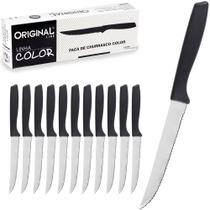 jogo de facas kit faca de serrinha para pão, churrasco vermelha ou preta 6 ou 12 Unidades - Original line
