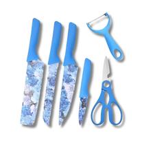 Jogo de Facas Lâminas Aço Inox Utensílios de Cozinha 6 Peças