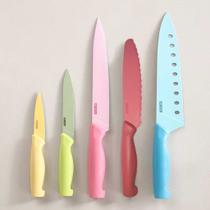 Jogo de Facas Neoflam Regina, Revestimento Antiaderente, Colorido - 5 peças