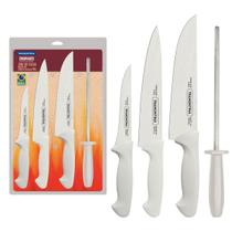 Jogo de Facas para Churrasco Tramontina em Aço Inox com Cabo Polipropileno 4 Peças-Premium Jogo de Facas para Churrasco Tramontina em Aço Inox com Cabo Polipropileno 4 Peças-Premium