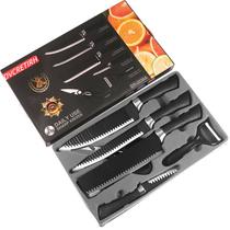 Jogo de Facas Premium de Cozinha Cozinha Inox Antiaderente 6 peças faca utensílio de cozinha - Tecmoob Official