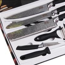 Jogo de Facas Preto para Churrasco Antiaderente Corte Navalha - 6 peças Jogo de Facas Preto para Churrasco Antiaderente Corte Navalha - 6 peças