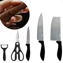 Jogo De Facas Profissionais Kit Com 5 Peças Para Chef De Cozinha E Churrasco Aço Inoxidável Gourmet