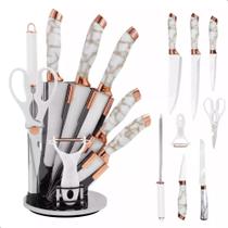 Jogo de Facas Profissional Kit Com 9 Peças Suporte Giratório Jogo de Facas Profissional Kit Com 9 Peças Suporte Giratório