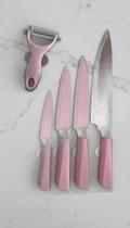 Jogo de Facas Profissional Rosa 6 Pçs Jogo de Facas Profissional Rosa 6 Pçs