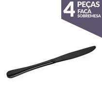 Jogo de Facas Sobremesa Aço Inox Preto 4 Peças Gourmet Mix