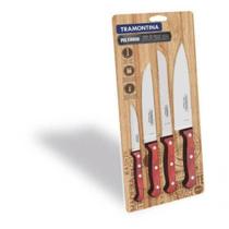 Jogo De Facas Tramontina Aço Inox Polywood Vermelho 4 Peças Jogo De Facas Tramontina Aço Inox Polywood Vermelho 4 Peças