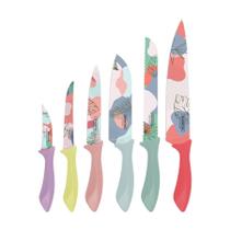 Jogo de Facas Tramontina Colorcut com Lâminas em Aço Inox e Cabos de Polipropileno Colorido 06 Peças