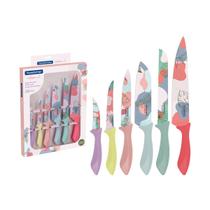Jogo de Facas Tramontina Colorcut com Lâminas em Aço Inox e Cabos de Polipropileno Colorido 6 Peças