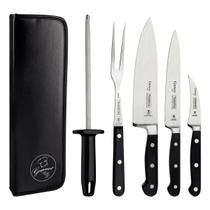 Jogo De Facas Tramontina Inox C/ Estojo Century 6pçs Preto