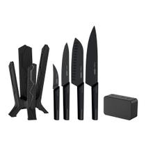 Jogo de Facas Tramontina Nygma com Suporte e Caixa de Som 23699082 Preto Jogo de Facas Tramontina Nygma com Suporte e Caixa de Som 23699082 Preto