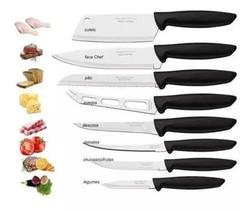 Jogo de Facas Tramontina Plenus 8 Peças Inox Jogo de Facas Tramontina Plenus 8 Peças Inox