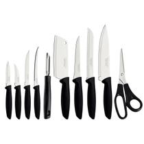 Jogo de Facas Tramontina Plenus com Lâminas em Aço Inox e Cabos de Polipropileno Preto 10 Peças - 23498065