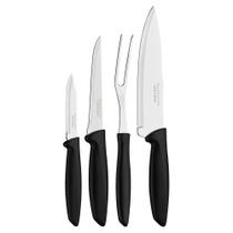 Jogo de Facas Tramontina Plenus com Laminas em Aço Inox e Cabos de Polipropileno Preto 4 Peças Jogo de Facas Tramontina Plenus com Laminas em Aço Inox e Cabos de Polipropileno Preto 4 Peças