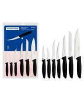 Jogo de Facas Tramontina Plenus em Inox e Cabos Preto 7 Peças Jogo de Facas Tramontina Plenus em Inox e Cabos Preto 7 Peças