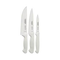 Jogo De Facas Tramontina Premium Com Lâminas Em Aço Inox E Cabos De Polipropileno Branco 3 Peças Jogo De Facas Tramontina Premium Com Lâminas Em Aço Inox E Cabos De Polipropileno Branco 3 Peças