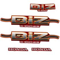 Jogo De Faixa Adesivo Completo Biz 100 Es 2002 Vermelho