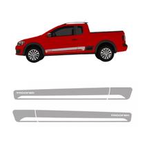 Jogo De Faixa Lateral Saveiro Trooper 2014 2015 Prata