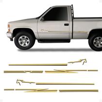 Jogo De Faixas Silverado D20 2000/ Adesivo Lateral Dourado