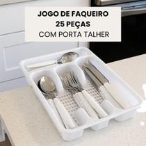 Jogo De Faqueiro 25 Peças Com Porta Talher - Branca