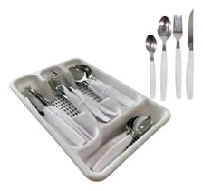 Jogo de Faqueiro 25 Peças com Porta Talher - Branca Utensílios de cozinha Buffet Jogo de Faqueiro 25 Peças com Porta Talher - Branca Utensílios de cozinha Buffet