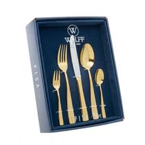 Jogo De Faqueiro Com 30 Peças Da Wolff Inox Dourado Gift Box Pisa Jogo De Faqueiro Com 30 Peças Da Wolff Inox Dourado Gift Box Pisa